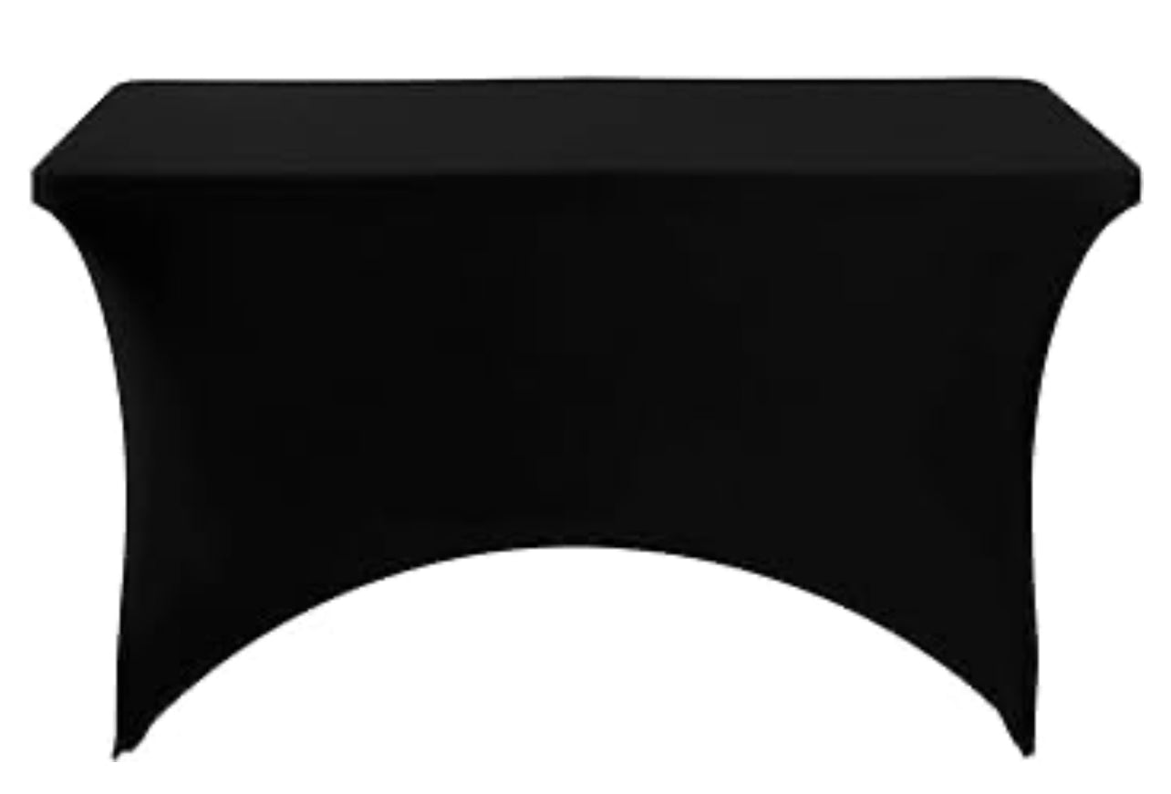 4ft White/Black Spandex table cloth