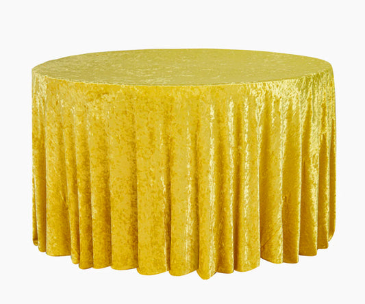 Velvet Yellow Round Tablecloth