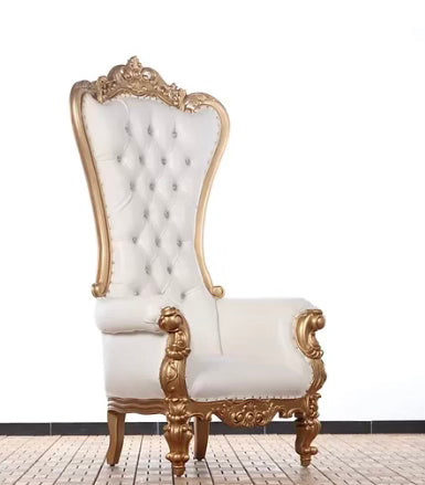 White/Gold Throne Chair